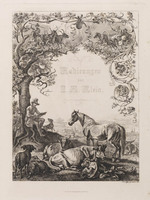 KG 01695
<br/>
Titelblad: gezicht op Nürnberg en portret Klein
<br/>
<em>Klein, Johann Adam (1792-1875)</em>